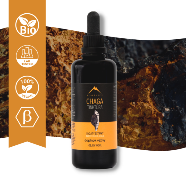 Chaga BIO tinktúra Hrotlife 100 ml – divoká Čaga