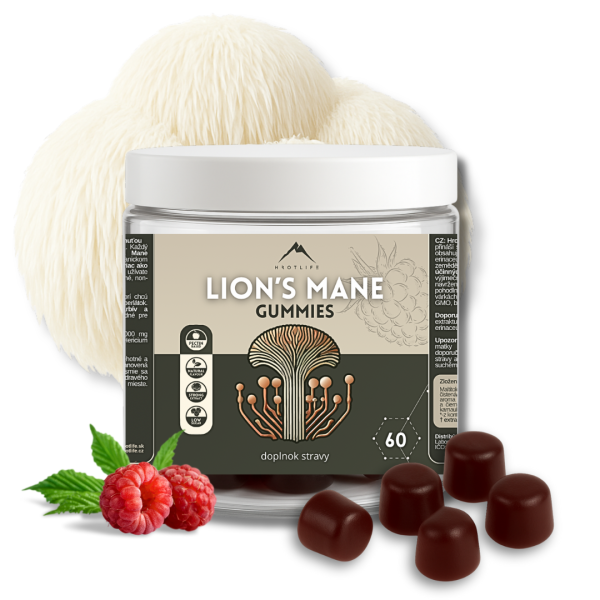 Lion´s mane gummies Hrotlife - 60 gummies s hubou Hericium - Image 2